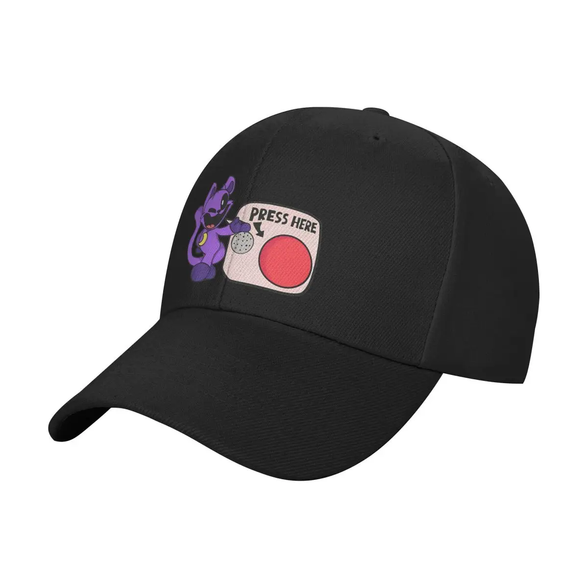 CatNap Smiling Critters Press Here Button Caps Adult Retro Hats Sun Hats Dad Hat Adjustable Polyester Baseball Caps Autumn