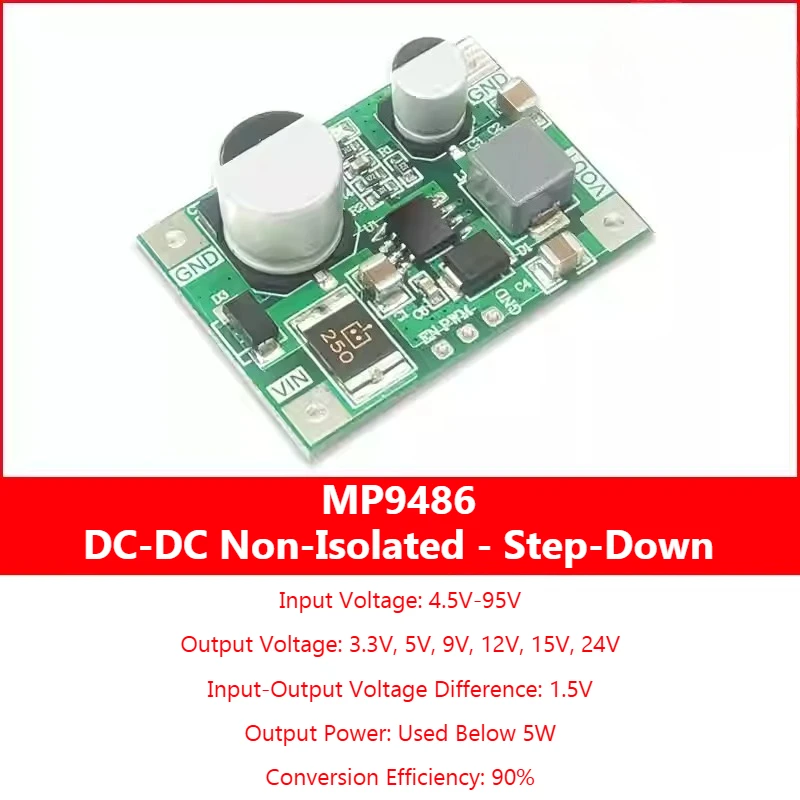 MP9486A Power Supply Module 100V DC High Voltage Input Wide Voltage Step-down Module, High Efficiency Voltage Converter KDT9486