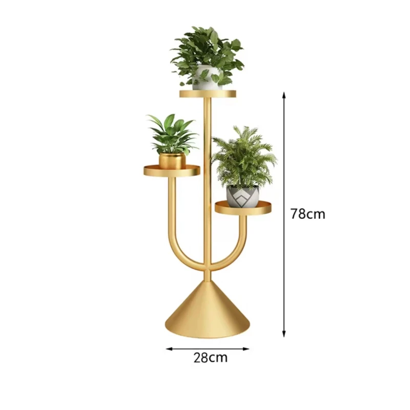 Display Corner Plant Shelf Metal Tree Shaped Potting Mid Century Plant Stand Gold Kwietnik Stojacy Na Kwiaty Patio Furniture