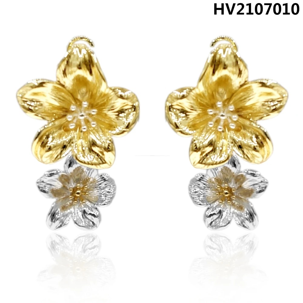 Dropped Glaze Flower Stud Earrings for Women Girl French Ins Vintage 2024 Fashion Korean Wedding Romantic Jewelry Gifts