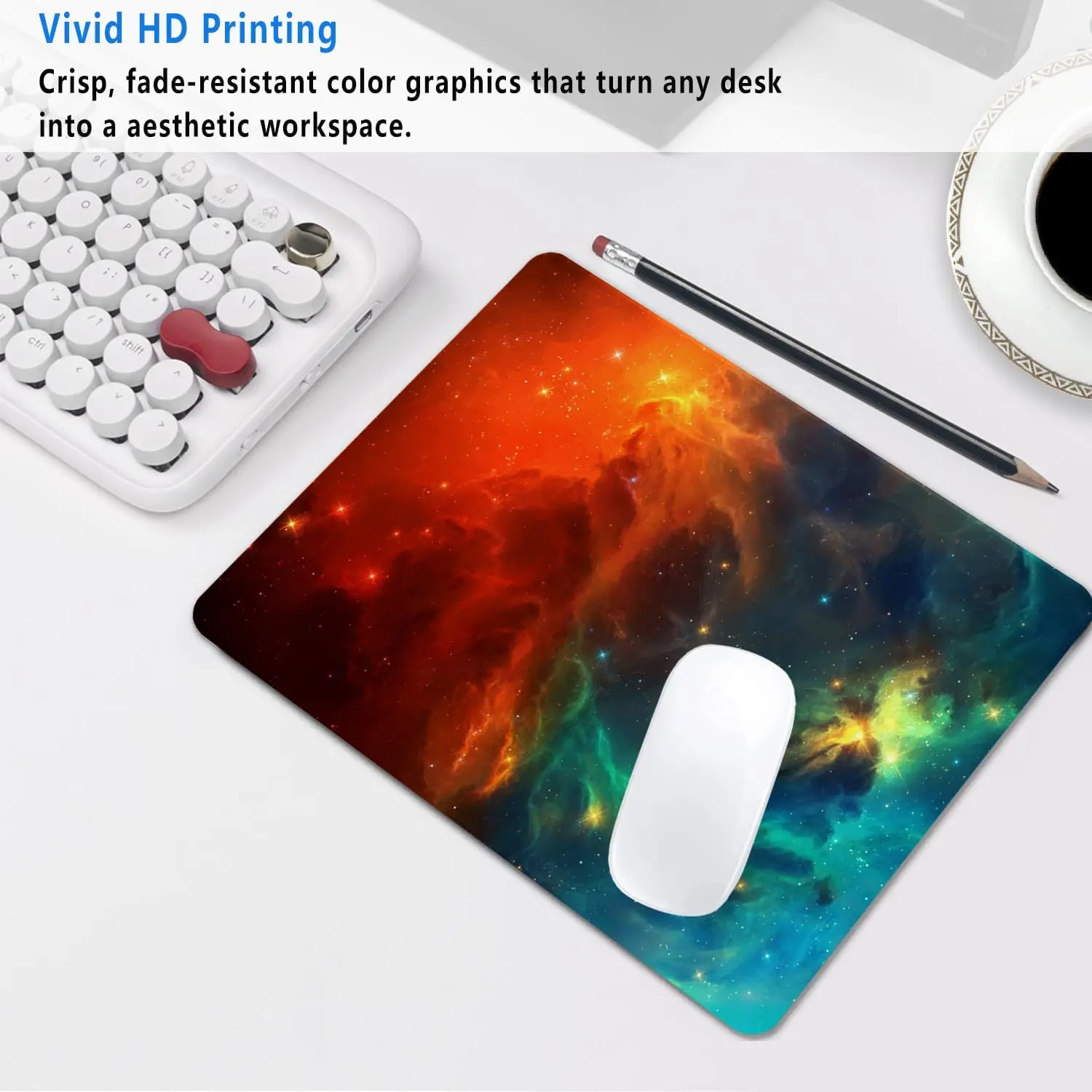 Mouse pad Mouse pad 1pc Orange Cyan Nebula Galaxy Computer Mousepad 9 5x7 9