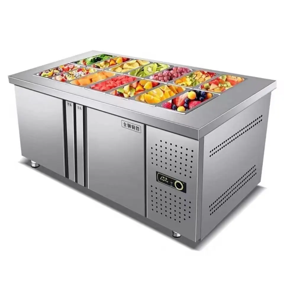 Salad Fridge Pizza Preparation Table Countertop Refrigerator Kitchen Undercounter Refrigerators Salad Cooler