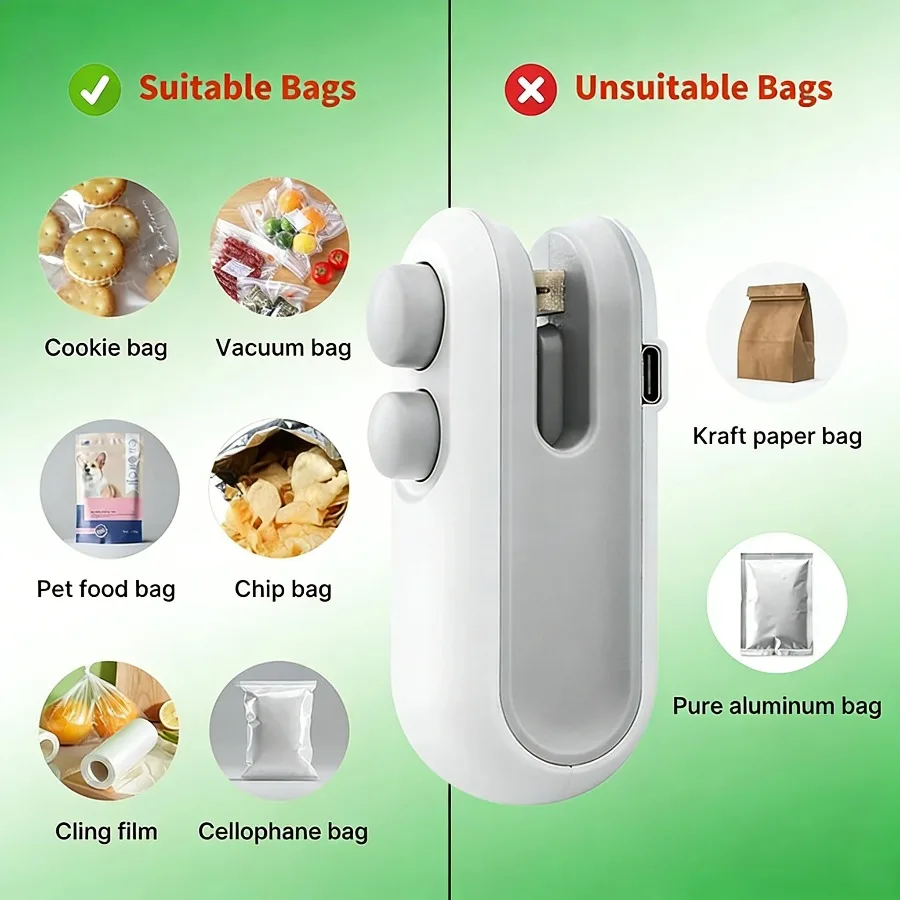 Mini Handheld Heat Sealer, Portable Plastic Bag Sealing Machine for Food, Snacks & Packaging - Image 4