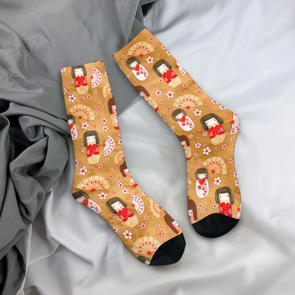 Happy Funny Male Men Socks Harajuku Japanese Dolls Sock Polyester Kokeshi Skateboard Women Stockings Spring Summer Autumn Winter