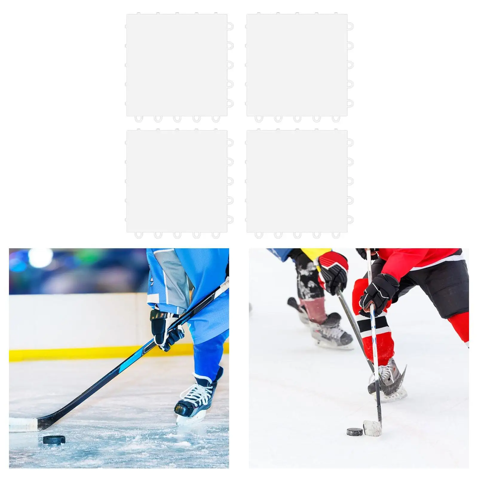

4x Ice Tiles Smooth Surface Convenient 25cmx25cm Pucks Indoor Outdoor Handling Trainer Ice Floor Mat Ice Hockey Training Board