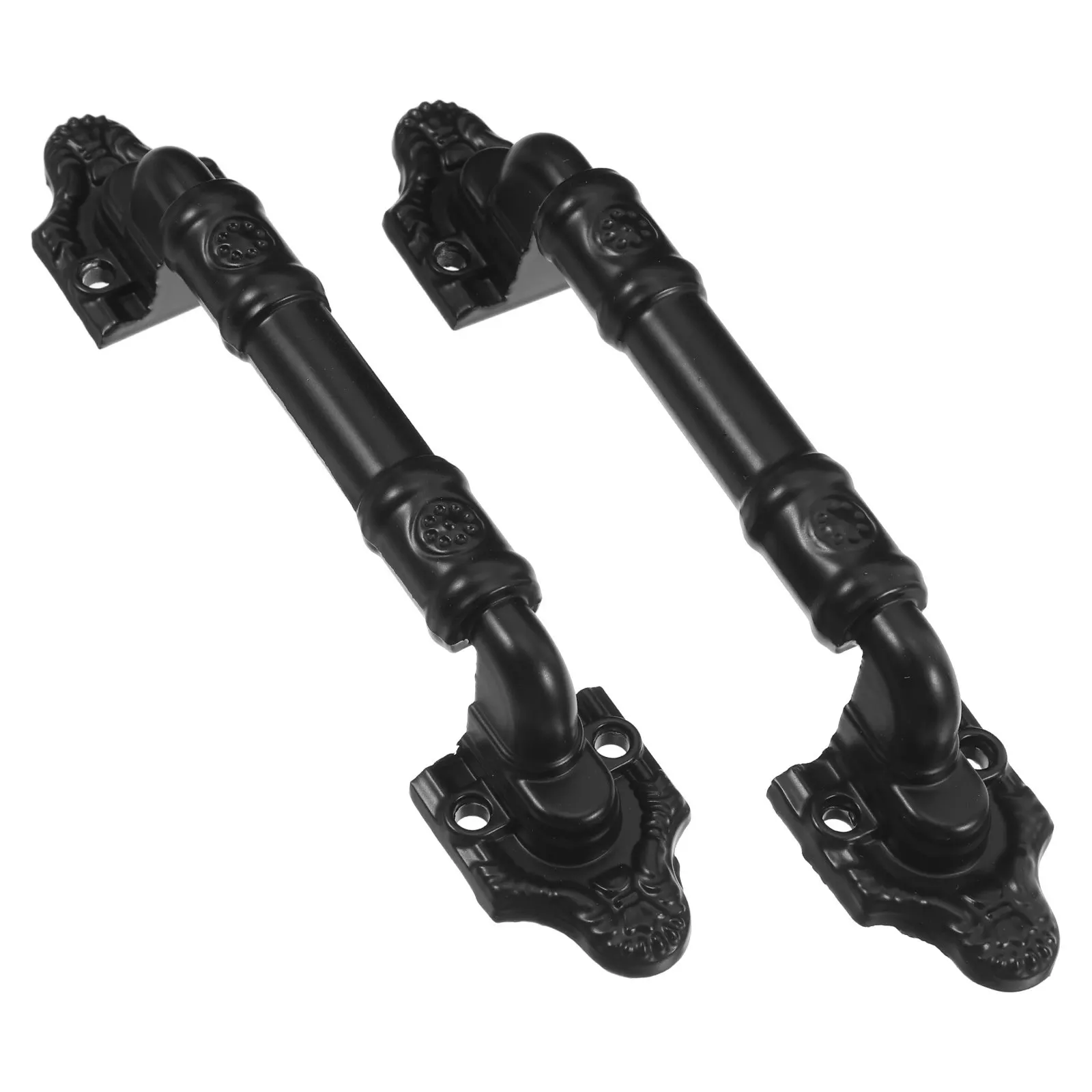 2Pcs Sliding Barn Door Handle No Drill Surface Mount Heavy Duty Door Pull for Wooden Room Entry Closet Pocket Doors Black