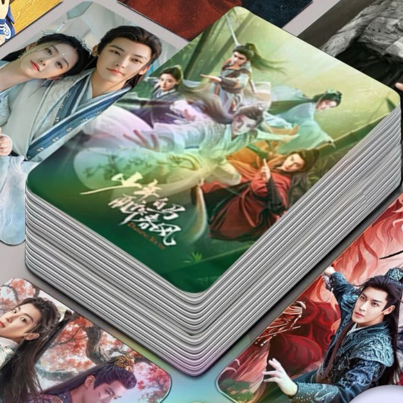 

30/50PC Neo Hou Minghao He Yu Xia Zhiguang Zhang Chenxiao TV Dashing Youth Drama Stills Photo Double-side Print 3 Inch Card