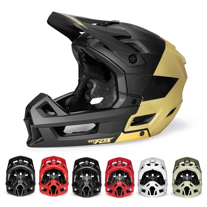 

BATFOX Off-road Full Face MTB Bicycle Helmet Men Women Adjustable Visor Crashproof Protection DH BMX Mountain Cycling Bike Gear