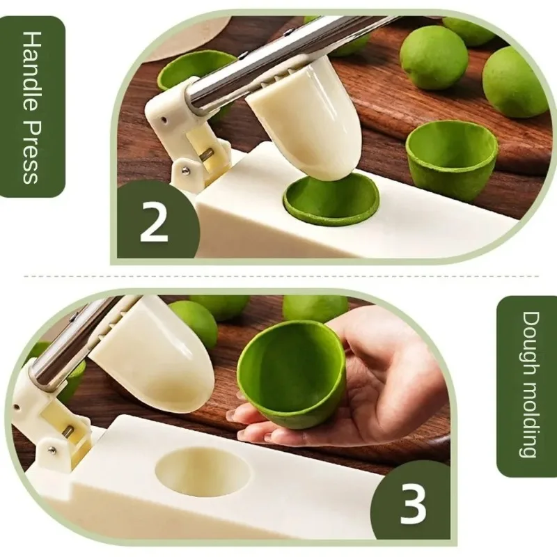 Hand Press Sweet Green Rice Balls Skin Molds Oval Efficient Dumpling Skin Wrapper Mold Labor-saving Lengthen Handle