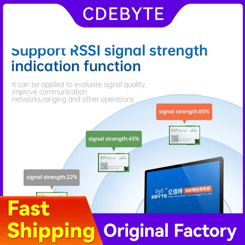 433/915MHz CC1101 Wireless Module CDEBYTE E07-400/900T10S Cost–Effective 10dBm Support Secondary Development 1.5KM Stamp Hole