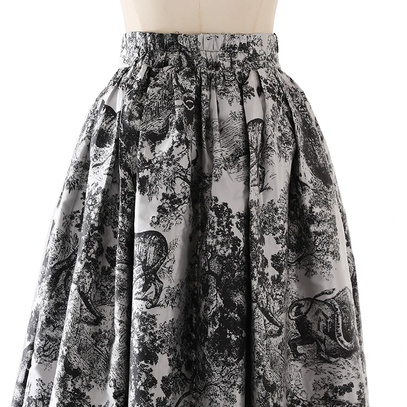 Весенне-осенняя новая женская юбка до половины тела, модное французское длинное платье из жаккарда с высокой талией в стиле ретро