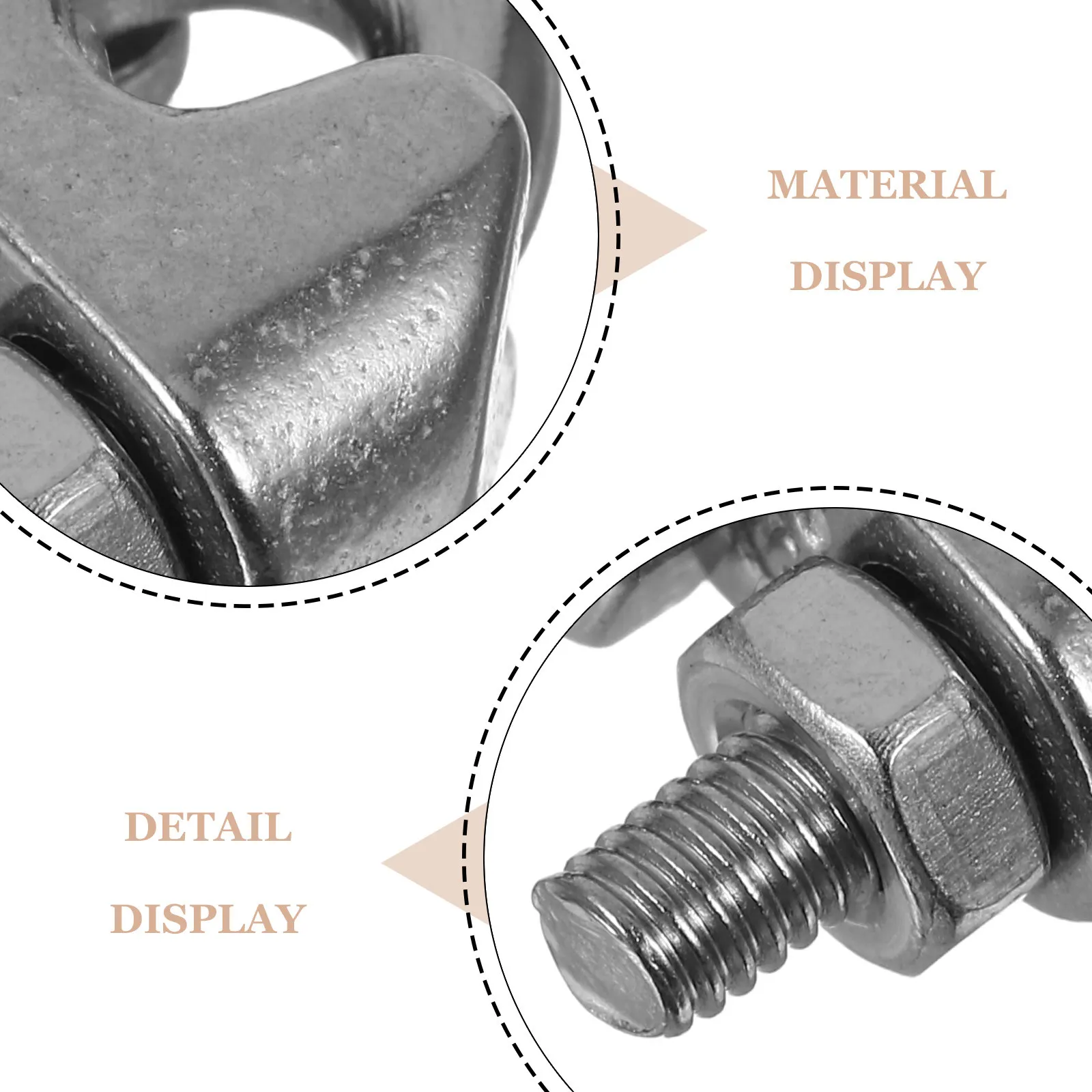 Stainless Steel Wire Rope Clamps 24Pcs Heavy Duty U Bolt Saddle Clips for Fencing and Advertising Panels