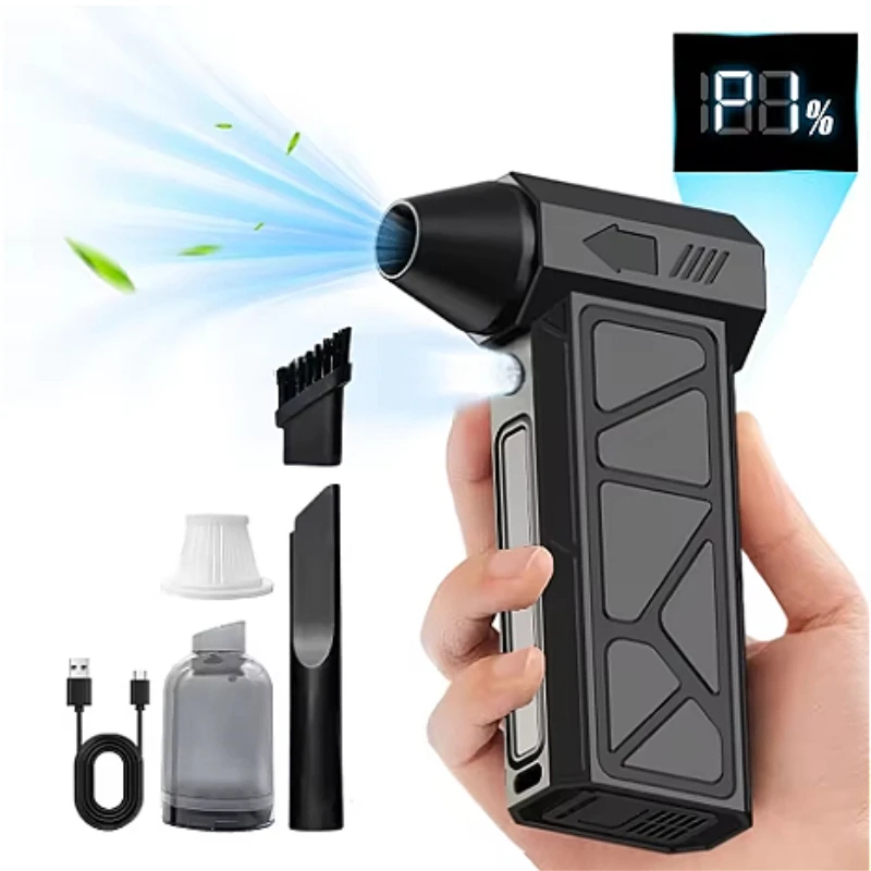 

130000RPM Mini Turbo Jet Fan Air Blowerr Wind Speed 52m/s Strong Winds Charging Powerful Blower for Cleaning