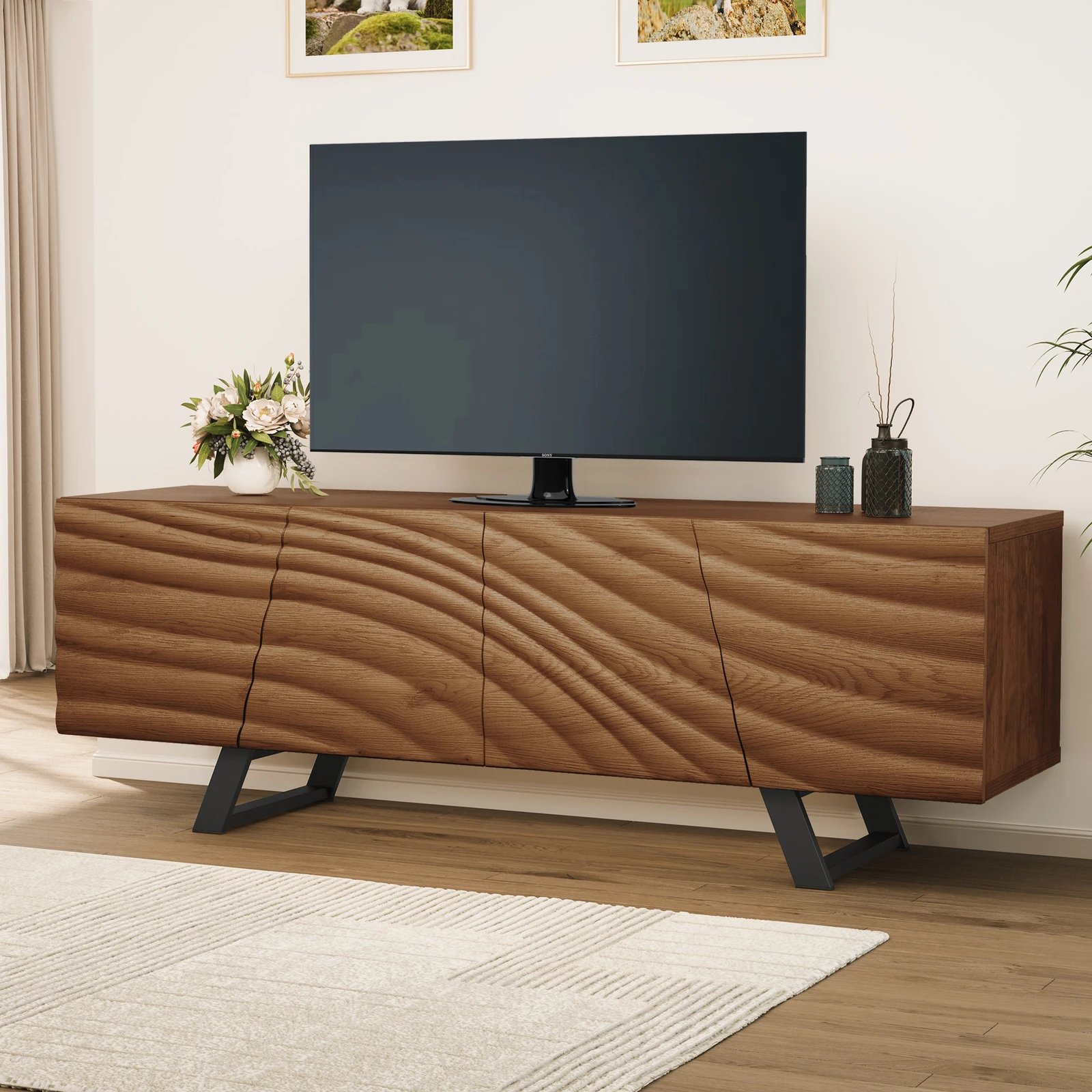 

63" Modern TV Stand Media Cabinet for TVs up to 65" w/Storage