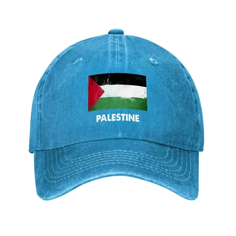 Palestine Flag Baseball Cap Distressed Washed Cotton Adjustable Casual Sun Hat for Unisex view 2