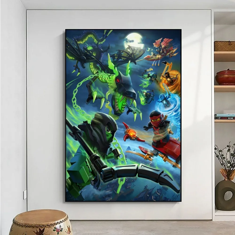 Cool Cartoon-N-Ninjago-S Poster No Framed Poster Kraft Club Bar Paper Vintage Poster Wall Art Painting Bedroom Study Stickers