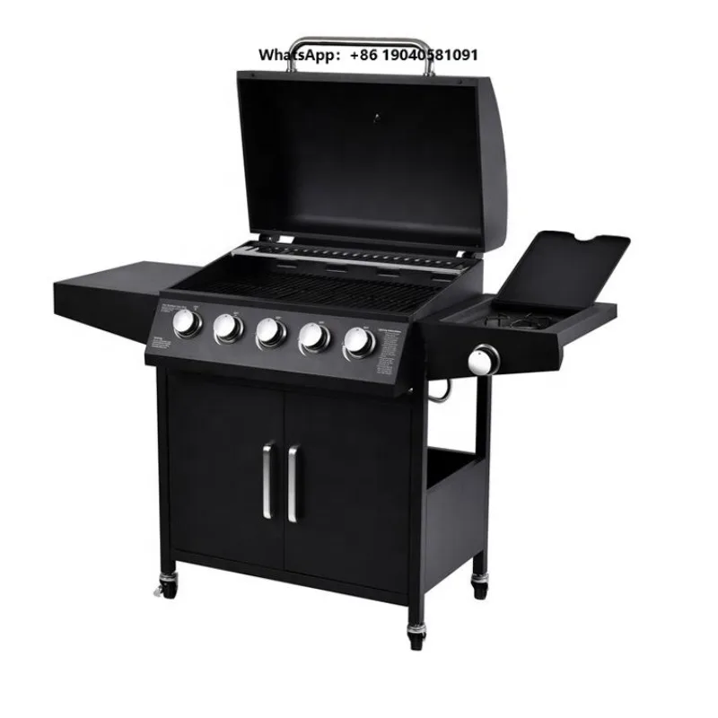 Easily Assembled Outdoor Folding Table Smoker Top Roaster Gas Charcoal Bbq Propane  Grill for Picnic Rotisserie Bbq Gas Grill