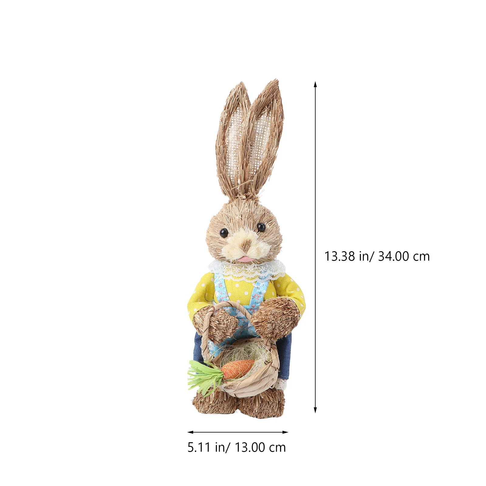 

1Pcs Easter Rabbit Ornament Straw Cloth Cartoon Bunny Decoration Household Garden Table Adornment Simulated Rabbit Decor