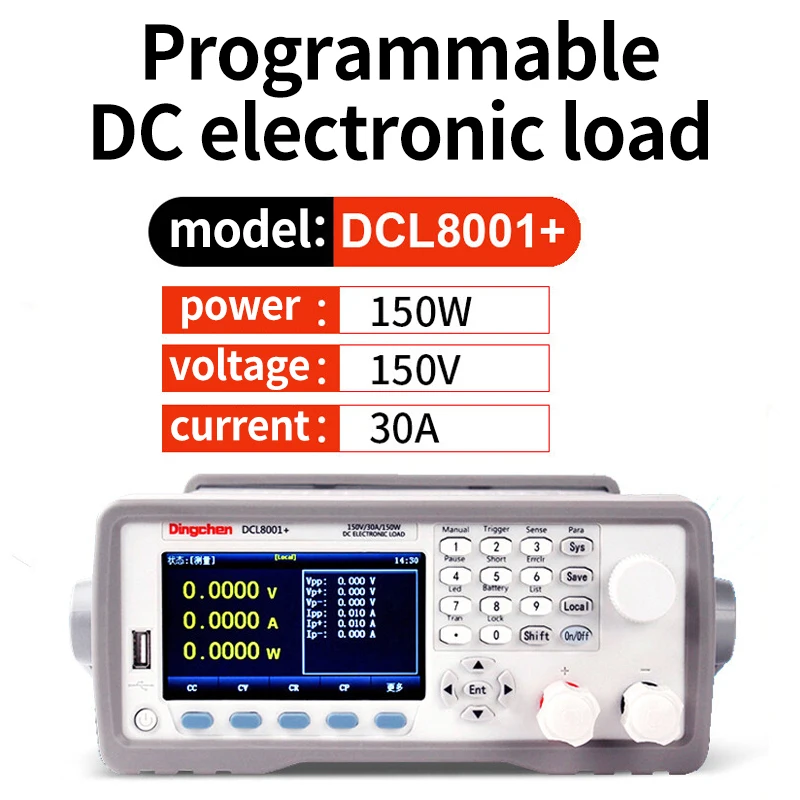 Programmable DC electronic load tester for single and dual channel battery capacity internal resistance testing