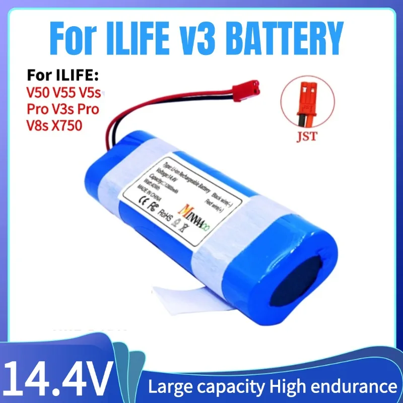 

for ILIFE V3s Pro V50 V5s Pro V8s X750 for ZACO V3 V40 V5s Pro V5x Battery New 14.4V 2600mAh 3500mah Rechargeable Battery