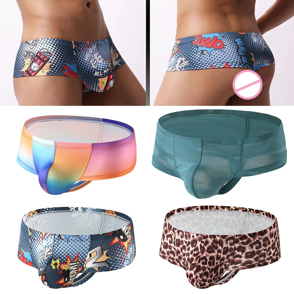 Printed Male underwear briefs cotton breathable comfortable low waist sexy men\'s underwear briefs strong men cueca tanga