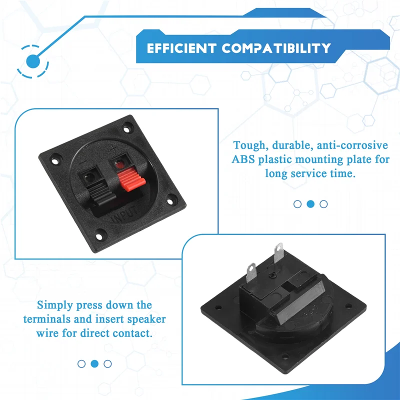 4 قطعة كأس طرفي لصندوق مكبر الصوت، موصل طرفي لصندوق مضخم الصوت المربع الربيعي لمكبر صوت السيارة المنزلي بنفسك