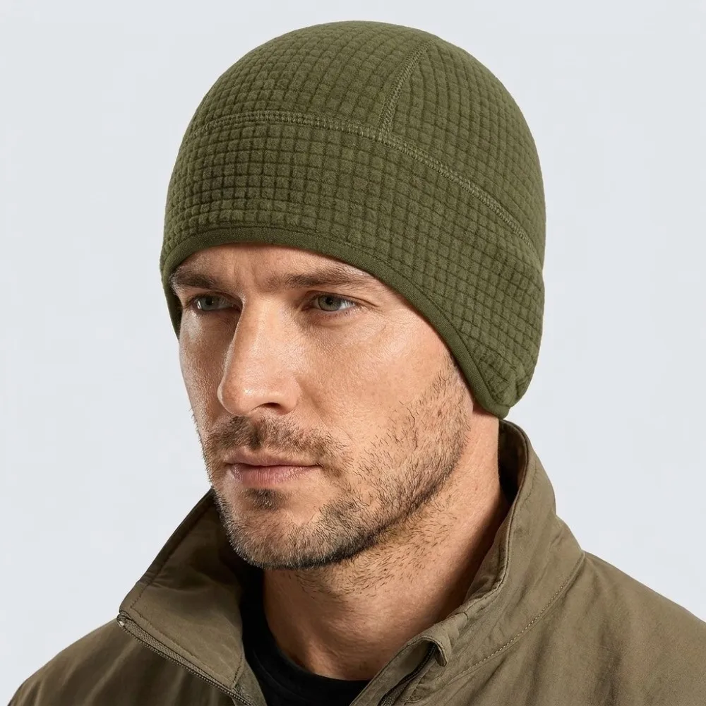 Comfortable Grid Winter Running Hat Solid Color Warmer Earflap Beanie Helmet Liner Windproof Outdoor Warm Hat Hiking 2