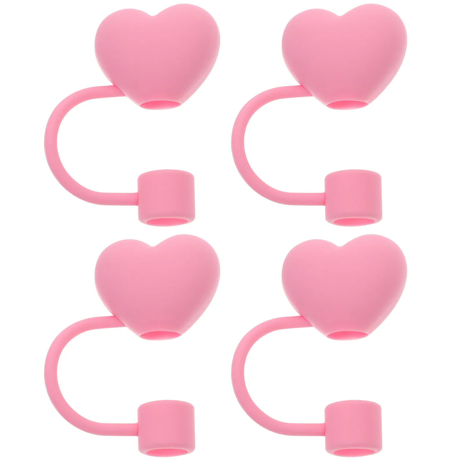 4pcs Reusable Heart-Shaped Straw Tip Covers for Tumblers – Red, Party, Wedding & Valentine’s Day