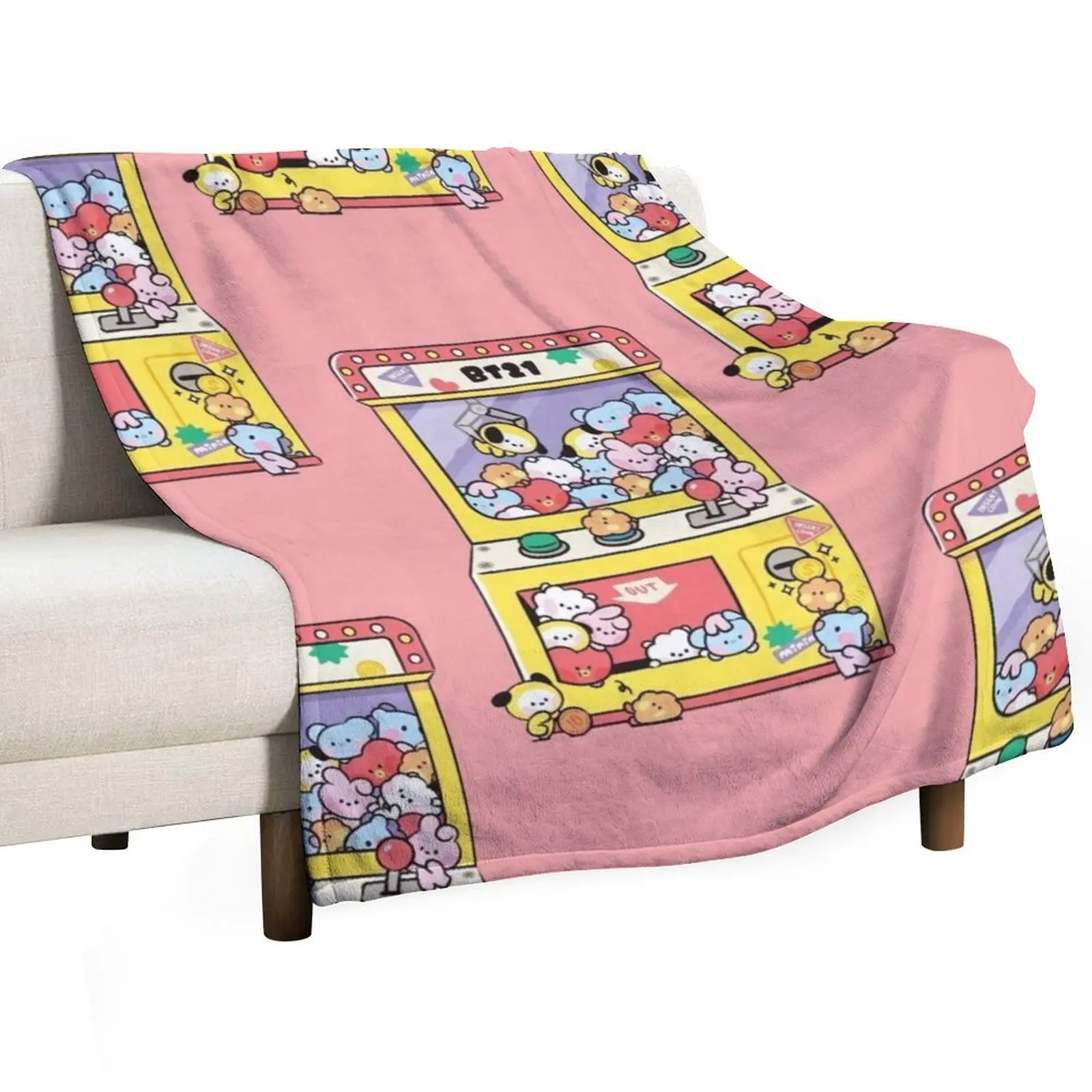 

BTS21 Throw Blanket Sleeping Bag Plaid on the sofa Decorative Beds Blankets