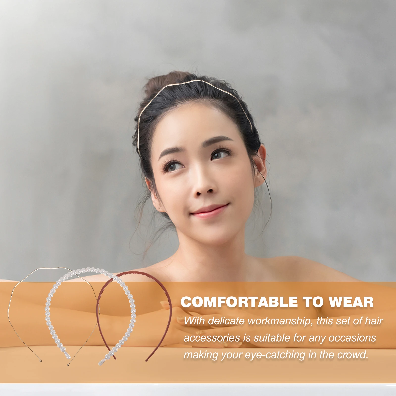 

3pcs Faux Pearl Headband Women Hairband Wedding Party Christmas Hair Accessory Elegant Charm Beauty Hairband For Banquet