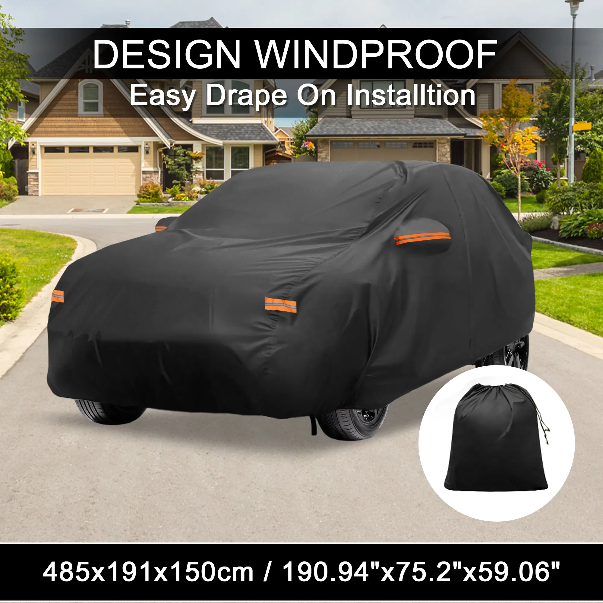 Motoforti Car Cover W/ Left Side Door Zipper 210D-PU for Acura RDX