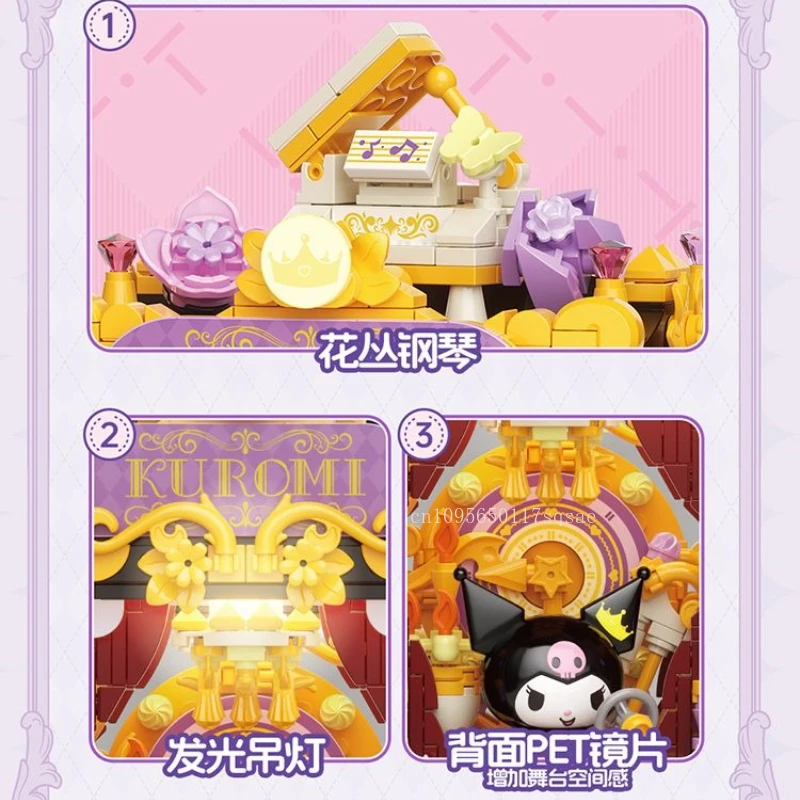 Sanrio Family Night Language Phantom Series Baupuzzle Bausteine Sammlung Ornamente Kuromi Kindergeschenk