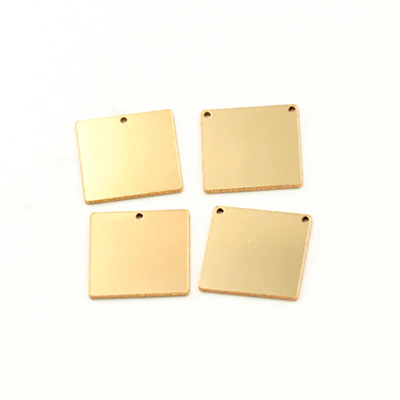 Real 14K Gold Filled Square Charms 14.8mm Charm For Jewelry Making Supplies Bracelet Charm Earring Charm Necklace Charm