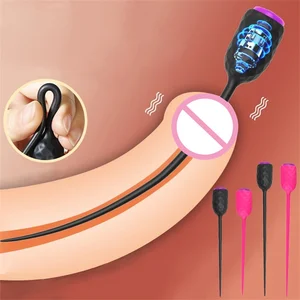 실리콘 요도 사운드 진동기 전립선 마사지 삽입 음경 플러그 진동기 요도 카테터 팽창기 남성용 성 장난감 10 최고의 판매 진동 실리콘 요도 사운드 -19