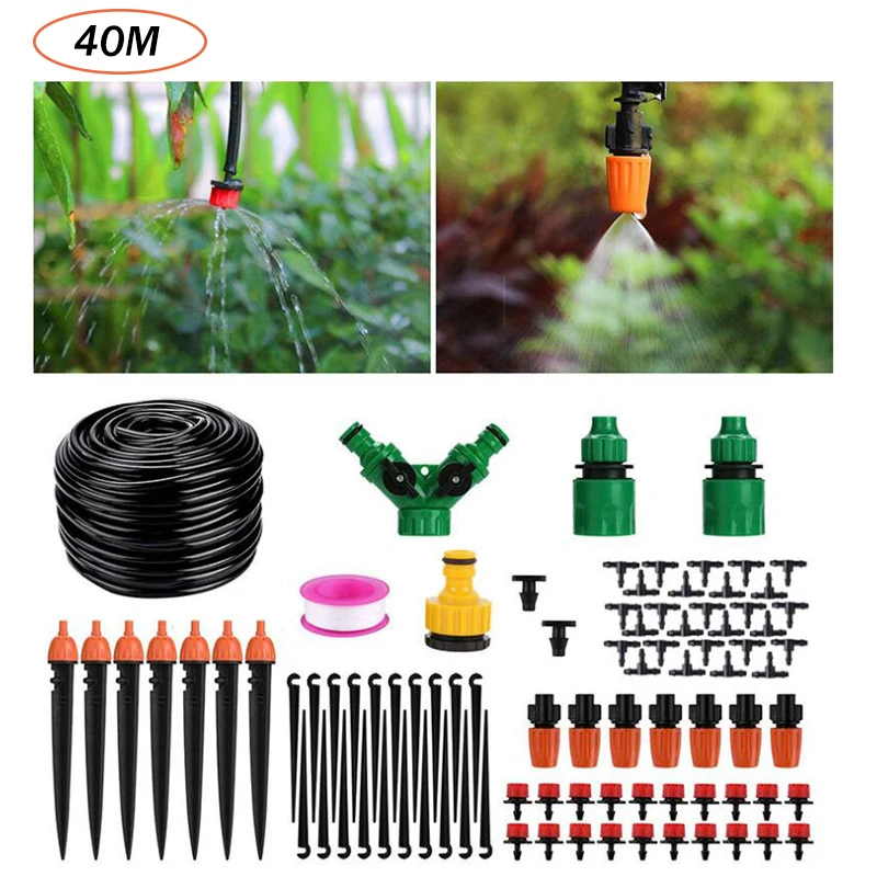 

20-50m 1/4" Hose Drip Irrigation System Kit 8 Hole Sprinkler Watering Set Garden Watering Inserting Ground Micro Flow Dripper