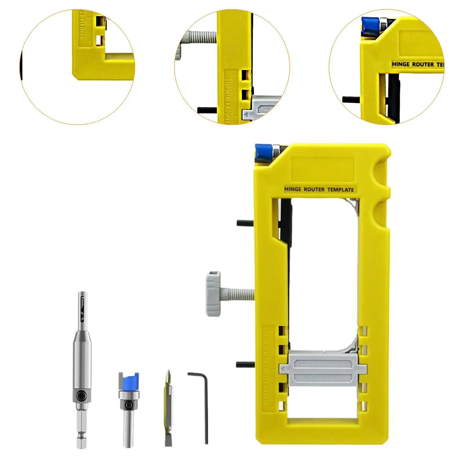 Outil de mortaisage de charnière pour porte, kit d'installation avec fonction d'auto-centrage