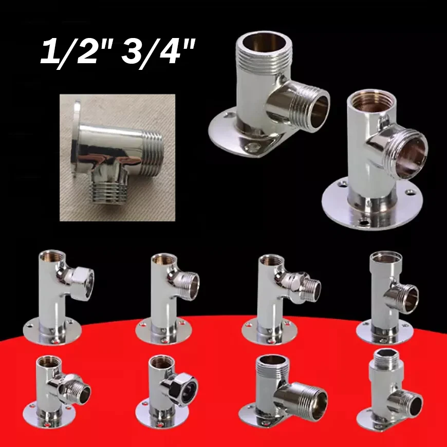 

1Pcs 1/2" 3/4" BSP Tap Fixed Base Shower Faucet Converter Wall Mount Shower Mounting Connector