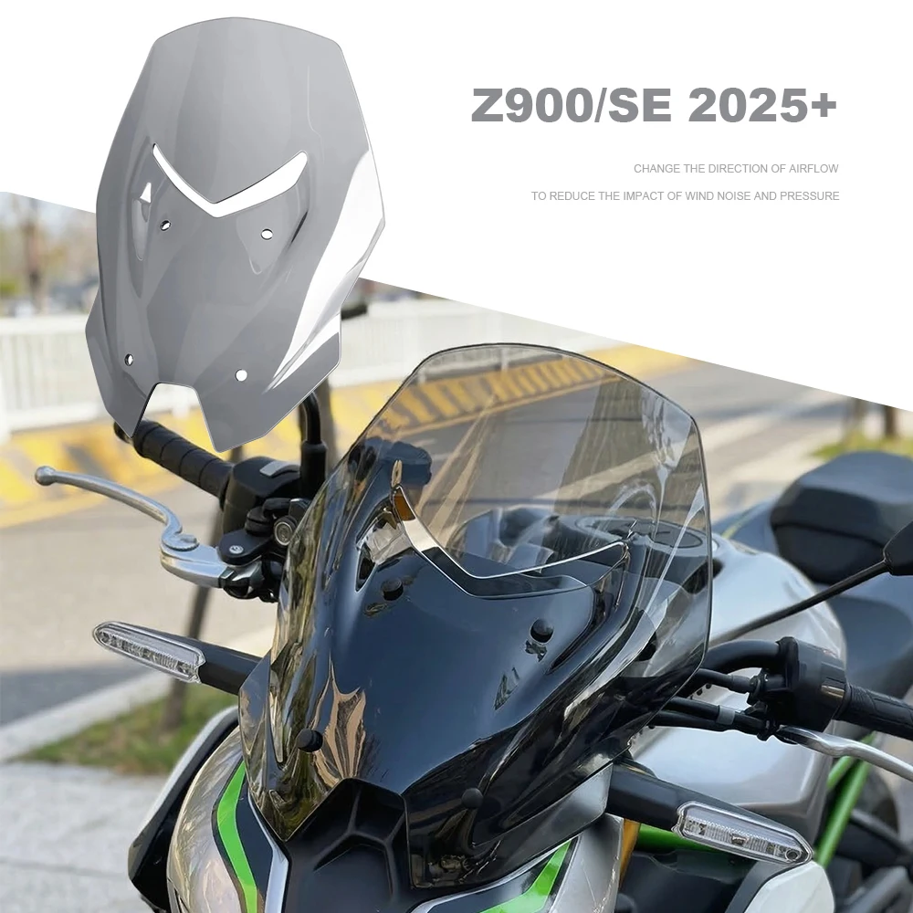 

Motorcycle Front Windscreen Windshield Deflector For Kawasaki Z900 Z900 SE Z900SE 2025-2026 New Screen Protector Accessories