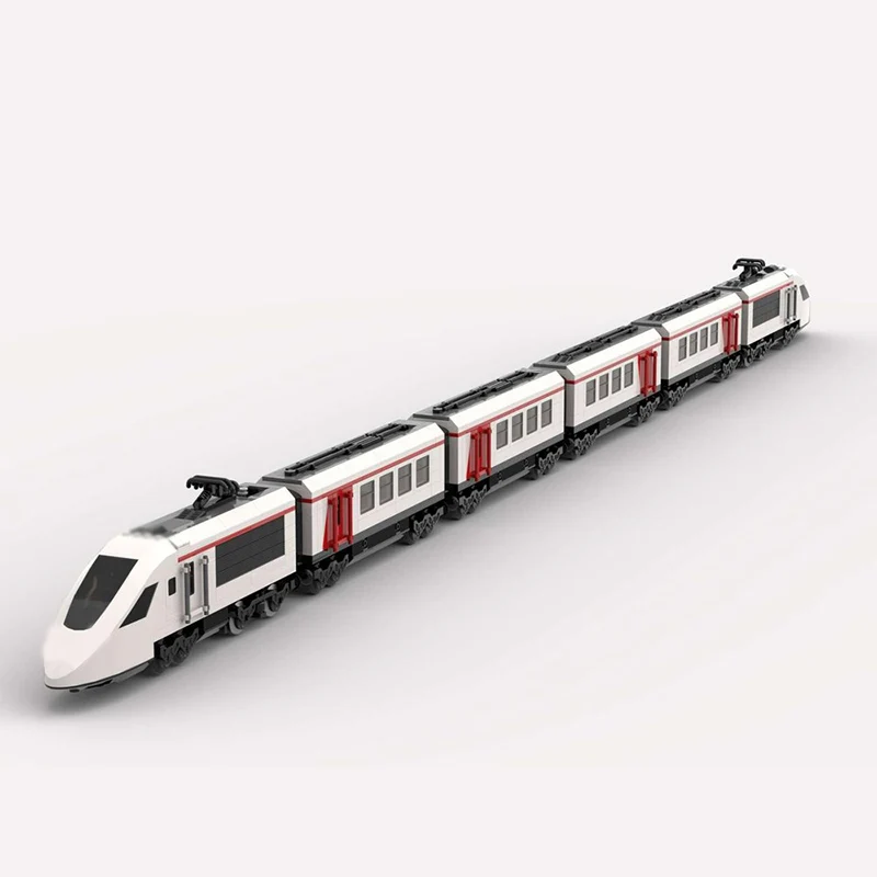 Modèle de voiture de ville MOC, briques de construction, chemin de fer, Train à grande vitesse, technologie modulaire, cadeaux de vacances pour enfants, jouets à assembler, costume