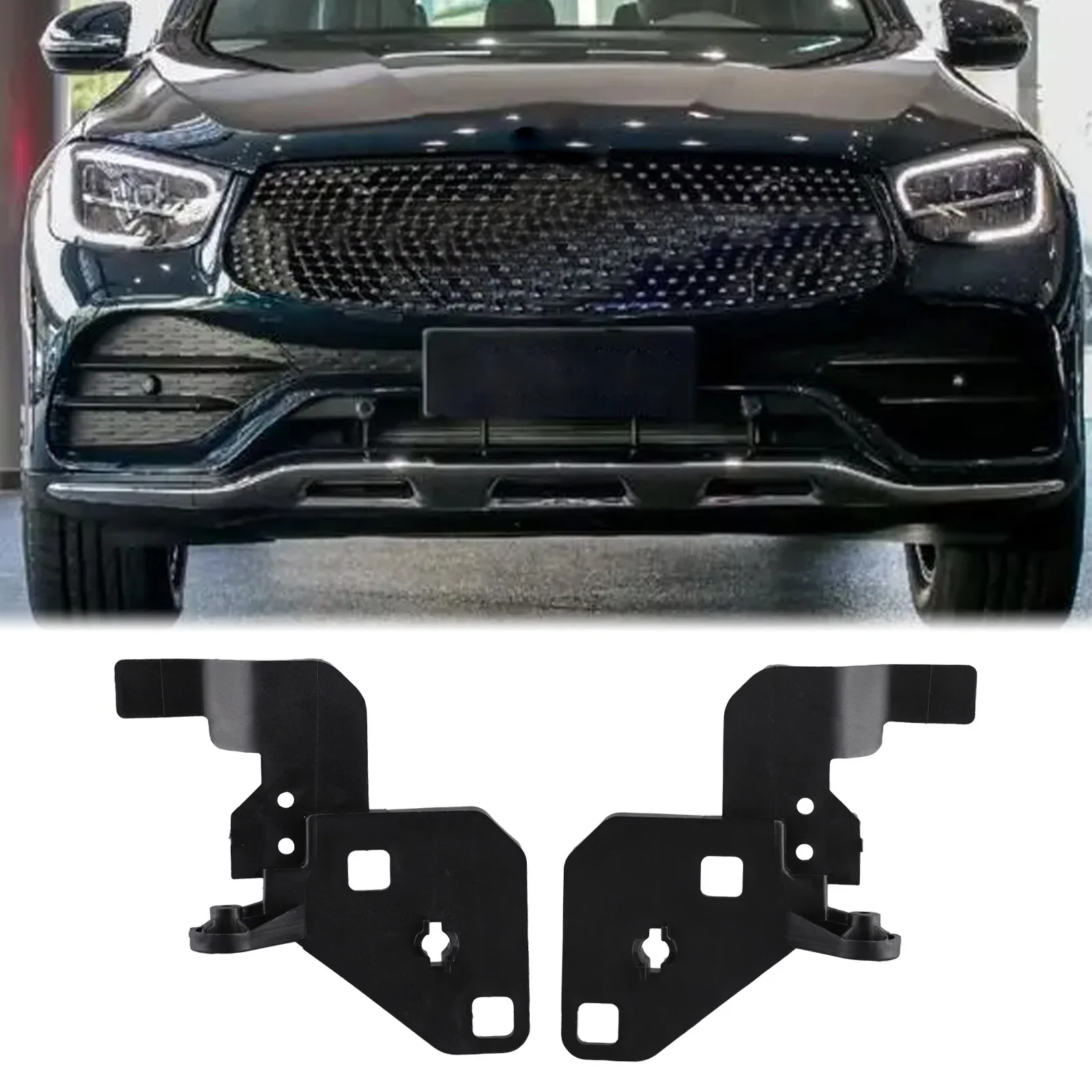 Convenient Headlight Bracket for Mercedes For GLC W253 Quick Installation Wear resistant ABS Material Black Color