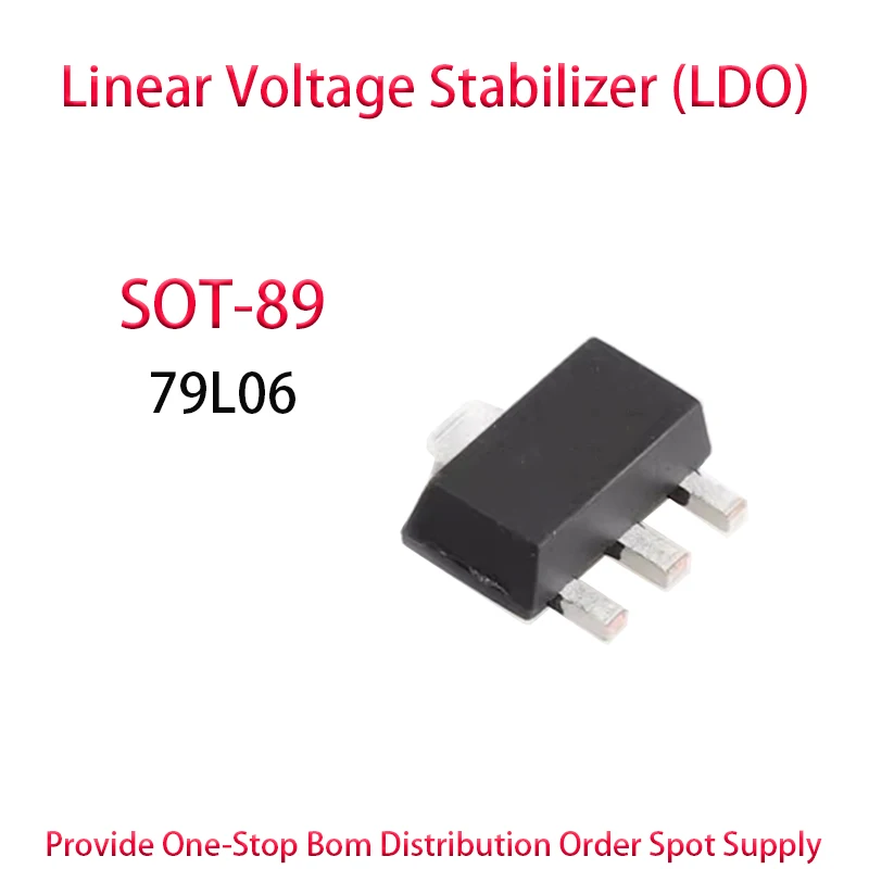 

79L06 transistor SMT three terminal voltage regulator SOT-89 Voltage stabilizing circuit 100PCS