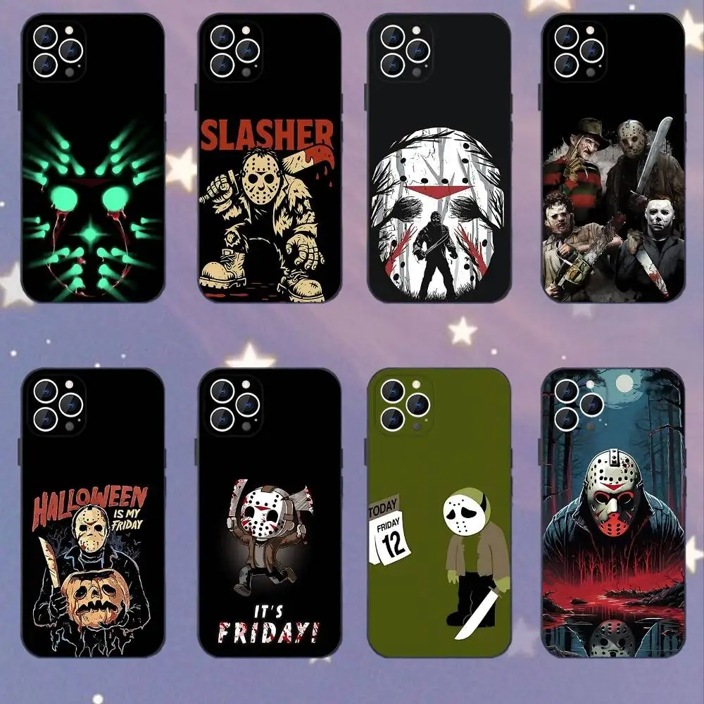 

Film Horror J-Jason Voorhees Phone Case For iPhone 17,16,15,14,13,12,11,Pro,XS,Max,XR,Plus,E,SE4,Mini Black Soft Cover