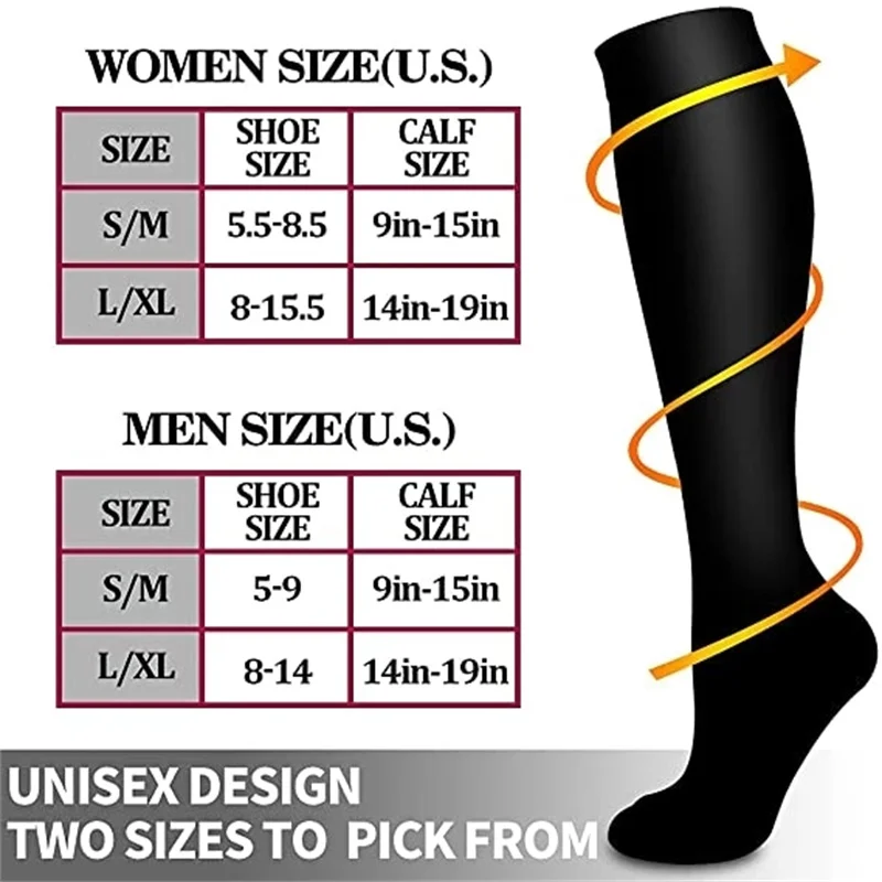 Running Men Women New Compression Socks Sports Golfs High Tube Socks For Varicose Veins Cycling Football Flight Travel Medias