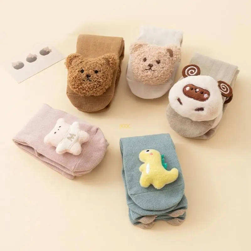 

2024 Newborns Socks Autumn Winter Nonslip Long Tube Over Knee Socks Cartoon Baby Learn to Walking Floor Socks
