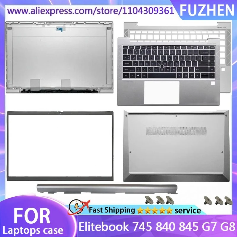 

New For Elitebook 745 840 845 G7 G8 Laptop Top Cover/Front Panel/Palm Pad/Bottom Cover/US UK Keyboard backlight Silver