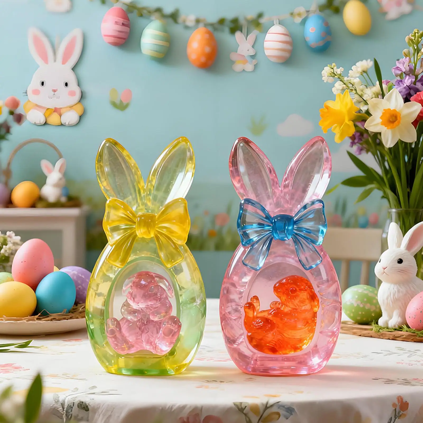 

Candle Making Molds Non Sticky Easy Release Mould Easter Bunny Silicone Mold Candle for Kitchen Home Plaster Casting Resin DIY