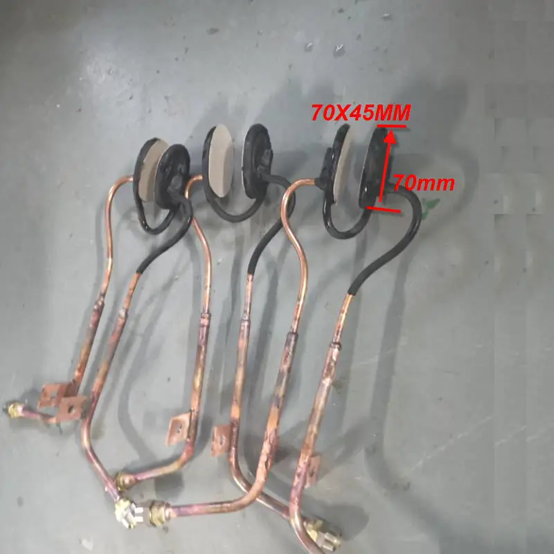 Dual flat induction coils for induction heating machine heating welding brazing surface melting U coil