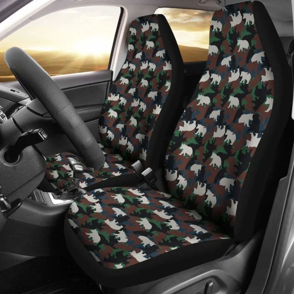 

Camo Car Seat Cover Little Bear,Pack of 2 Universal Front Seat Protective Cover