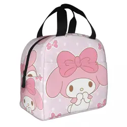 Sanrio Kawaii My Melody Insulated Lunch Bags borsa termica riutilizzabile Anime Lunch Box ad alta capacità Tote uomo donna lavoro viaggi