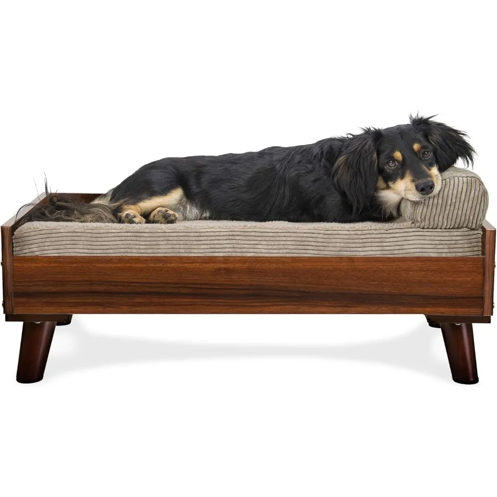 

Elevated Dog Bed Frame for 30" x 20" Medium Dog Beds, Easy Assembly - Mid-Century Modern Bed Frame - Walnut, Medium